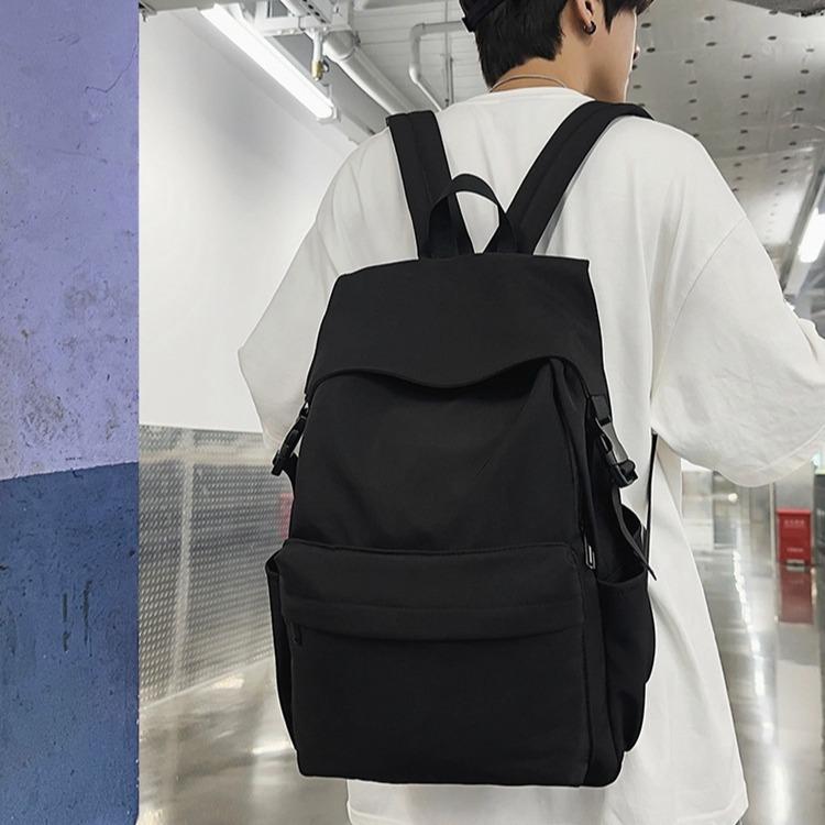 Nylon Backpack Female Solid Color Fashion High School Student Schoolbag Male Lightweight College Backpack