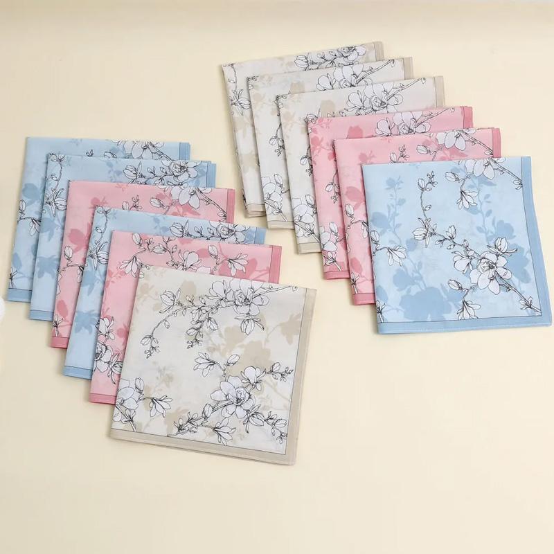 Набор из 3 женских носовых платков, цветные свадебные носовые платки, подарки на День матери, женский носовой платок, стираемый, из чистого хлопка