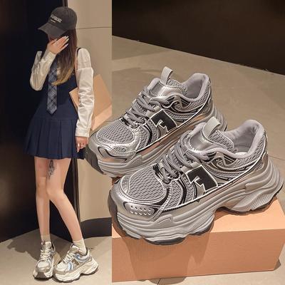 Весенние новые модные туфли на толстой подошве в стиле ретро для тяжелой промышленности на шнуровке для пар, повседневная спортивная обувь, универсальная