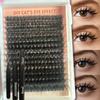 Lash Clusters 300D Thick Long 12-24mm Volume Eyelash Extensions 340pcs Wispy Individual Lashes D Curl Waterproof Synthetic