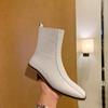 Мода 2025 Новые Осенние Женские Ботинки Натуральная Кожа Модные Челси для Женщин Квадратный Носок Короткие Ботинки Высокие Каблуки Женская Обувь