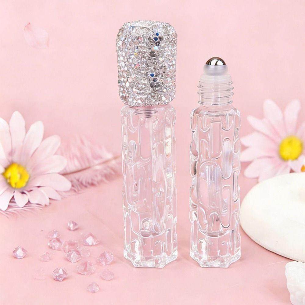 Creative Rhinestone Bottle Empty Refillable Rhinestone Oil Diffuser Bottle Decorative 10ML Essential Oil Bottle Home Decoration