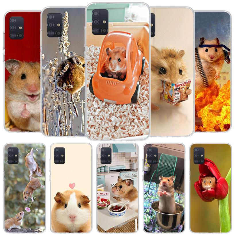 Cute Lovely Pet Hamster Cover Phone Case For Samsung Galaxy A12 A22 A32 A52 A72 A02S Phone Case Note 20 Ultra 10 S10 Plus A51 A7