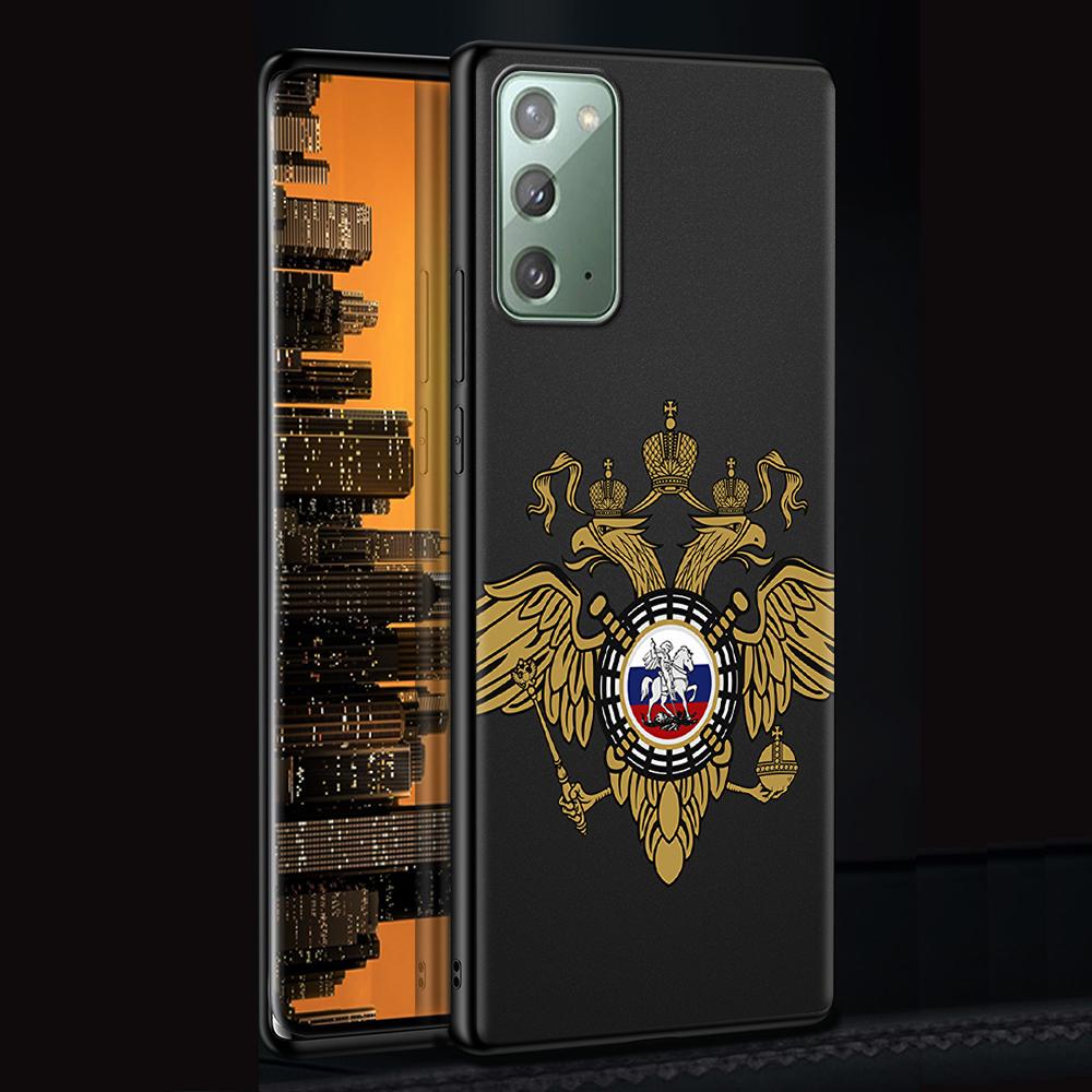 Чехол с гербом России и орлиным флагом для Samsung Galaxy Note 20 Ultra 10 Lite 9 8 A12 A52 A51 S20 FE A50, черный мягкий чехол для телефона