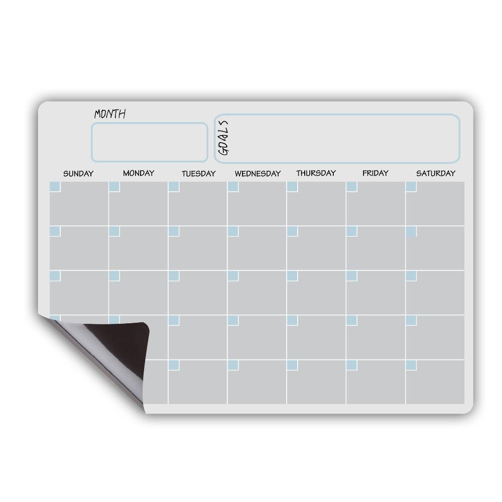 Erasable Monthly Calendar Memo Message Note Soft Magnetic Fridge Calendar Kitchen