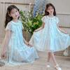 2026 new girls' sweet dress summer new short sleeved, mid length, western-style princess dress summer cute style