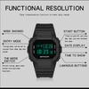 SANDA's New Square Single Display Movement Multi-functional Luminous Waterproof Outdoor Sports Student Electronic Watch