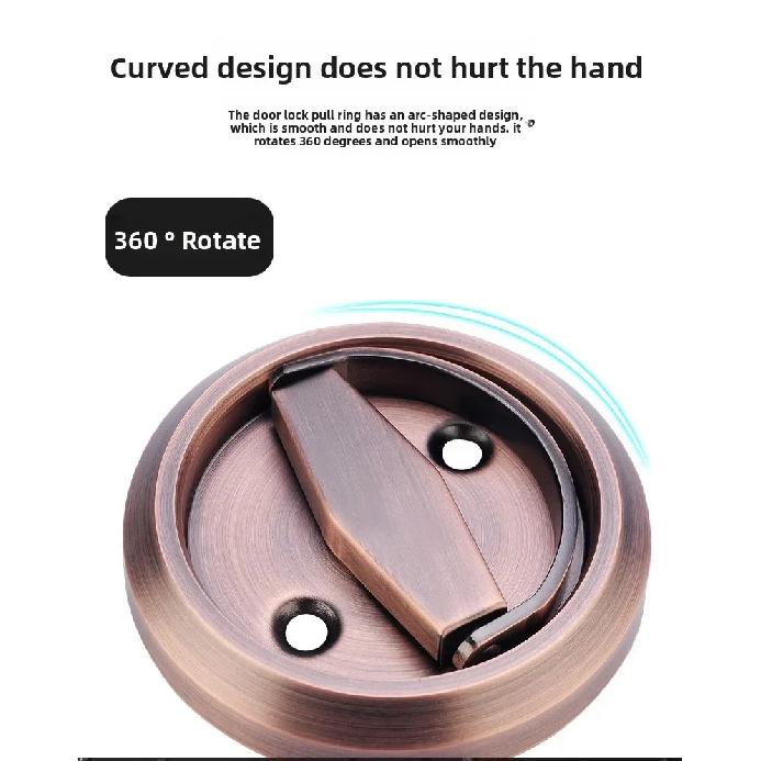 Invisible Recessed Door Lock Stainless Steel Handle Keyless Mechanical Outdoor Fire Proof Home Security Hardware