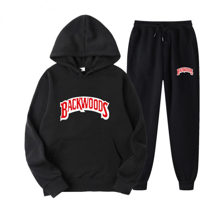 Спортивный костюм-худи с хип-хоп принтом BACKWOODS для мужчин, весна/осень 2024