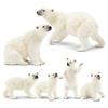 TOYMANY Animal Figure Polar Bear Parent and Realistic Animal Miniature Popular Animal Birthday New Ages 6 and Up 6-Piece Set, Figures, Child, Winter,