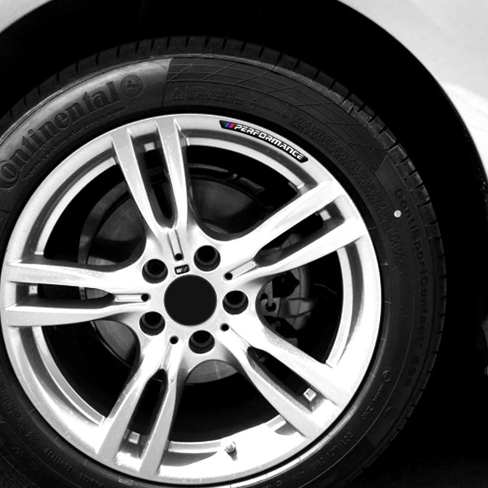 4Pcs Aluminum Car Wheel Rims Stickers Badge Auto Decoration For Bmw Performance E46 E90 E60 F10 F30 E39 E36 F20 E87 G30 E92 E91