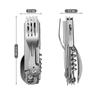 Outdoor Stainless Steel Portable Folding Tableware Knife Fork Camping Cutlery Spoon Bottle Opener Outdoor Tool Kit