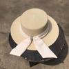 Women's Fashionable Straw Sun Hat with Floral Bow, Summer Beach and Seaside Protection