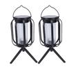 2pcs Solar Lanterns 3 Colour Temperatures 2 Modes IPX4 Water Proof Hanging Solar Lights with Tripods for Yard Garden Decor