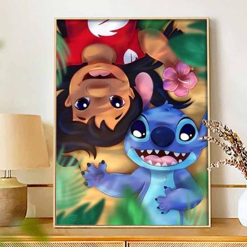 Disney Diamond Painting 5D DIY Stitch and Lilo Diamond Painting Art Diamond Painting Kit Adult/Beginner Gift Idea Home Decor