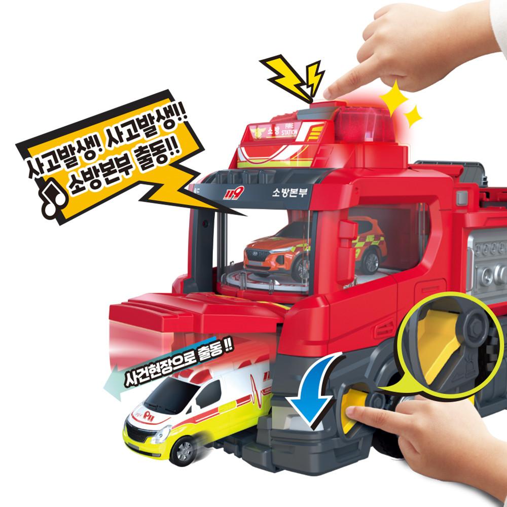 [Mimi World Official] World Car Parking Block Transformation Fire Truck, популярные корейские игрушки-персонажи
