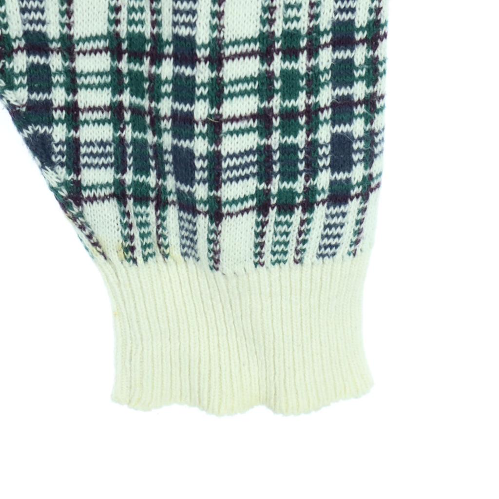 TRADER BAY 90s Old Check Pattern Long sleeve sweater green Men's Used