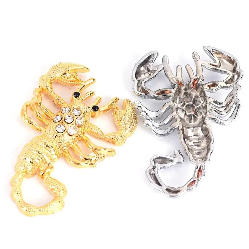 Забавная 3D наклейка-стикер скорпион для стайлинга автомобиля, крутая металлическая эмблема, значок, наклейки, серебристый/золотой
