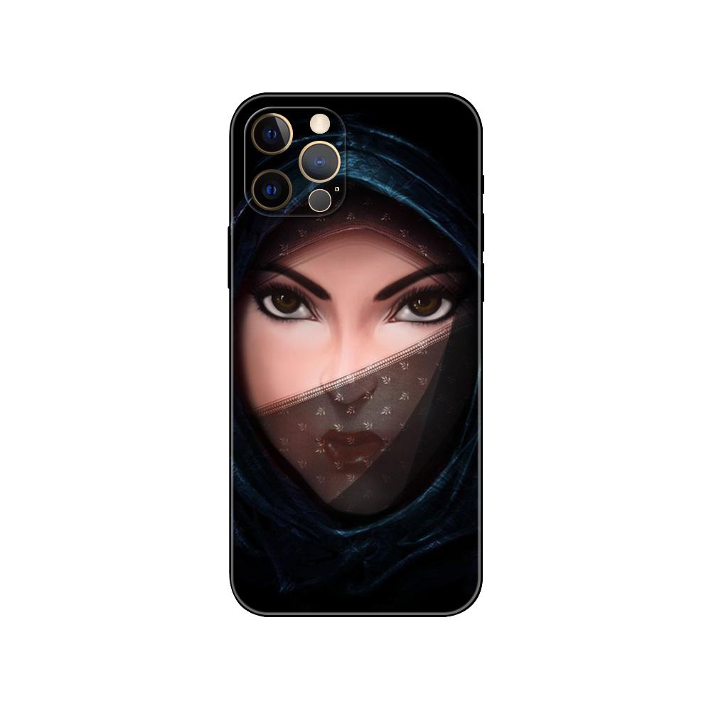 Чехол для телефона Hijab Face Muslim Islamic для iPhone 5 5s 2020se 6 6s 7 8 plus x 10 XR XS 11 12 13 mini pro MAX черная задняя крышка из ТПУ
