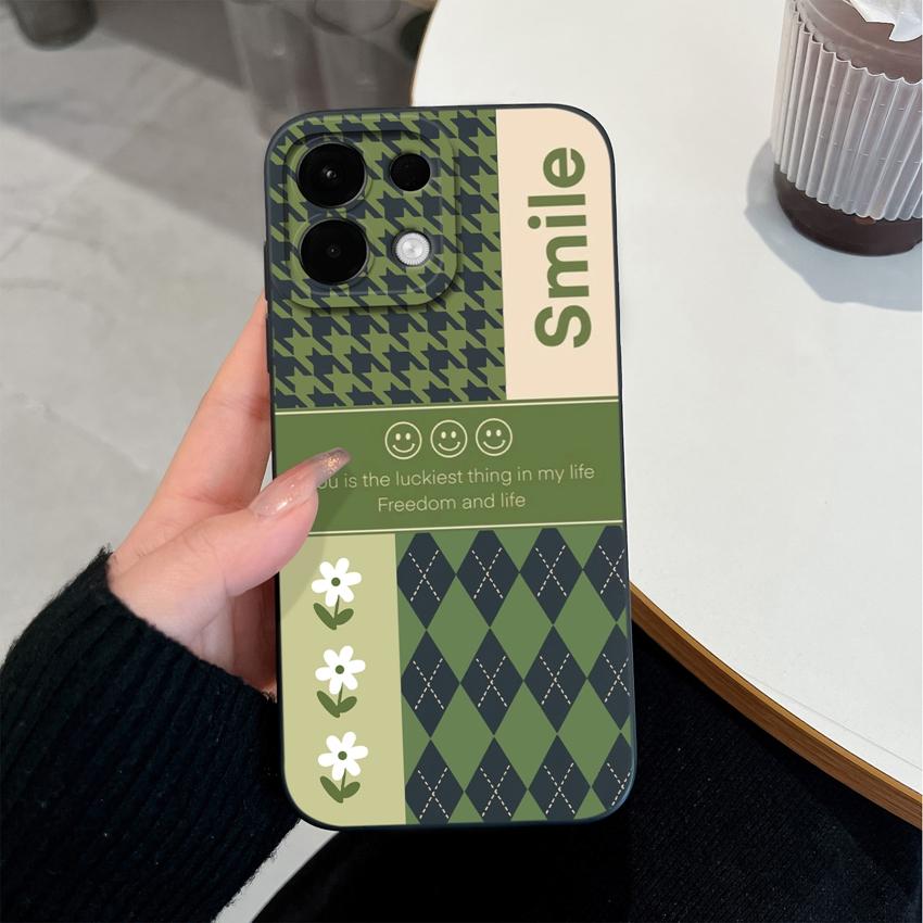 Чехол для Oppo Realme 5 6 7 10 8 9 Pro Plus A5X K13 A5 Модные клетчатые узоры Жидкий силикон Противоскользящий корпус для чехла для мобильного телефона Oppo
