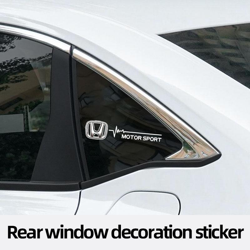 ABO2 2Pcs Car Window Sticker Auto Glass Decoration Stickers For Honda Civic Accord Fit Jazz Pilot CRV Odyssey Passport City Shuttle
