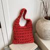 Korean Style Hollow Out Knitted Weave Bag Braided Beach Bag Sweet Crochet Tote Bag  Ladies/Girls