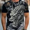 Мужская мода 3D-печать Мужская футболка Круглый вырез Короткий рукав Модный уличный стиль