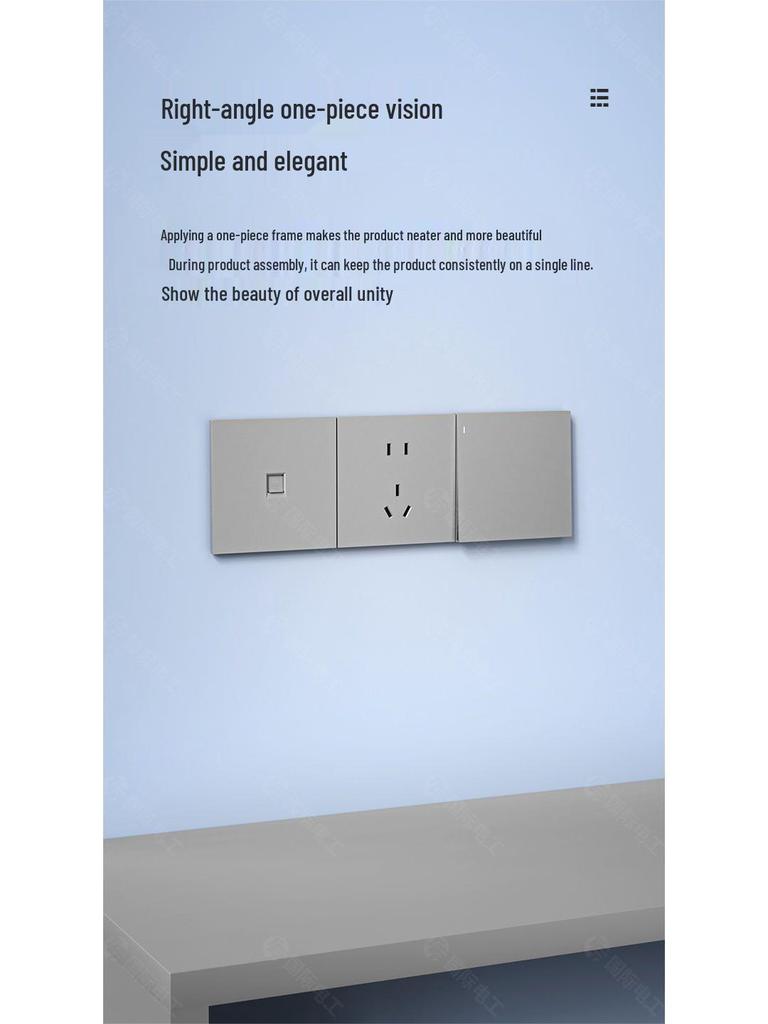 Ультратонкий Тип 86 Светло-серый 16A Одноклавишный Двойной/Многоклавишный Выключатель Розетка