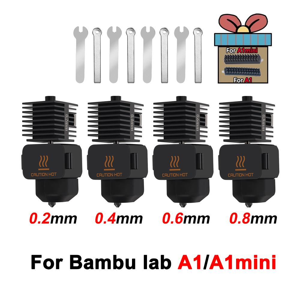 Hotend For Bambu Lab A1/A1 Mini/H2D/H2S/P2S Assembly Hotend Kit 0.2 0.4 0.6 0.8MM For 3D Printer Bamboo Lab