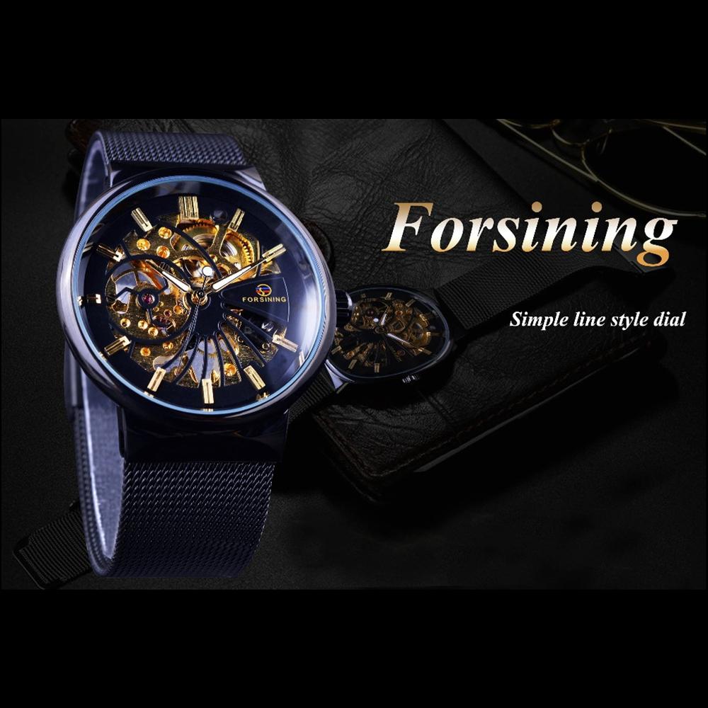 Forsinging новые лучшие мужские часы, повседневные деловые стильные мужские механические часы, водонепроницаемые, светящиеся