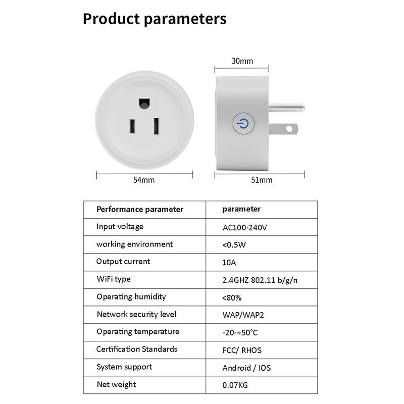 Wifi Smart Socket Us Plug 10A With Power Monitoring Timing Function Smart Life App Outlets Works With Alexa Google Home