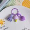 With Tassel Sweet Resin Tulip Keyring Young Girl's Heart Tulip Flower Keychain Pendant   Girls