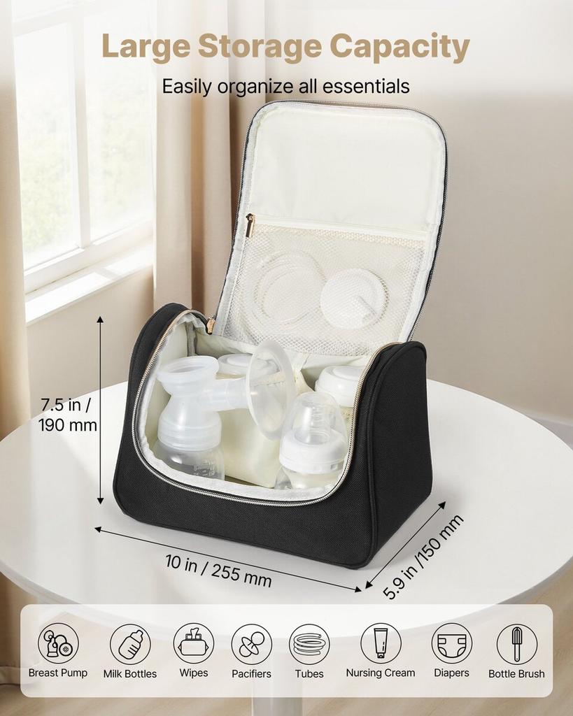 Wearable Breast Pump Bag, Breast Feeding Bag with Waterproof Mat, Fits for M5/M6, Pumping Accessories & Breastmilk Storage, Portable Pump Carrying