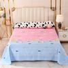 Bed Sheet Polyester Cotton Printed Fitted Sheet Bedding Flat Sheet Soft Breathable Bed Linens (No Pillowcases )