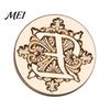 Decorative Wax Seal Stamp Iris A-Z Initial Alphabet Head, Brass Engraved Vintage Sealing Head for Wedding Invitations Envelopes Journal Gift Packaging