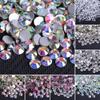 SS3-50 White AB Flat Crystal Glass Nail Art & DIY Jewelry Diamond Stickers