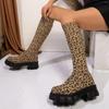 Fashion Chunky Platform Knee High Boots Women Autumn Winter Fashion Elastic Knit Socks Boots Woman Thick Sole High Tube Long Botas Mujer