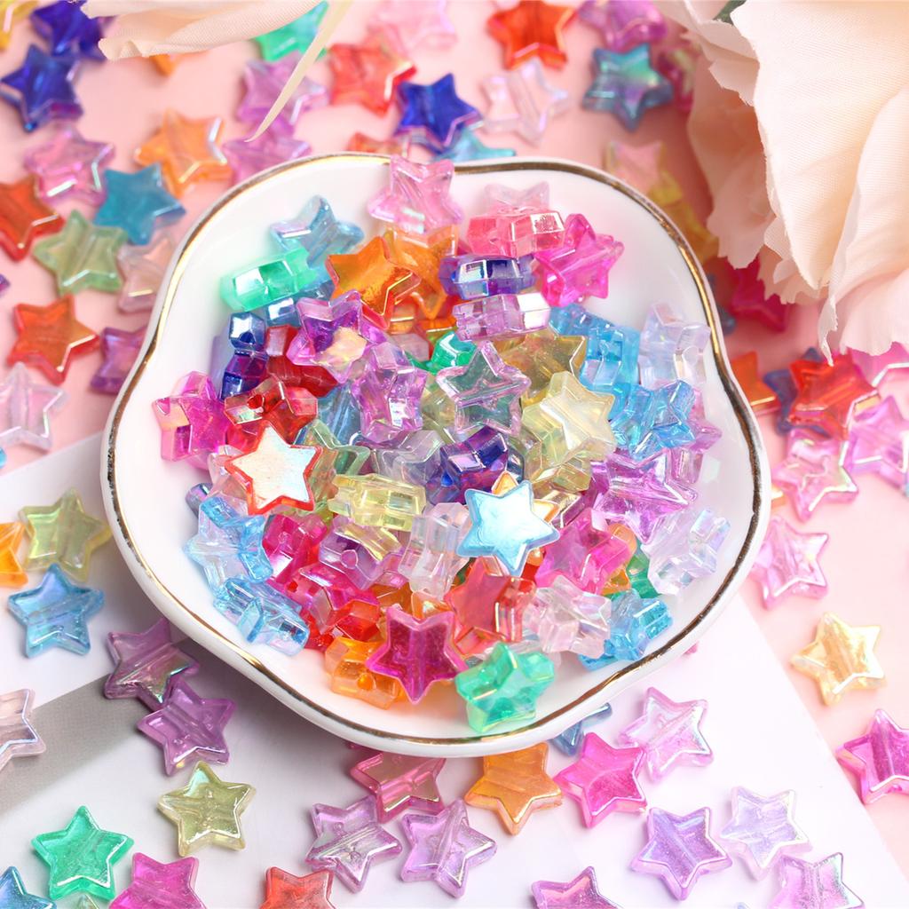 Hanmade Handmade 11*4.5mm Crafted DIY Accessories About240Pcs AB Color Pentagram for Jewelry Making Star Beads Loose Spacer Beads