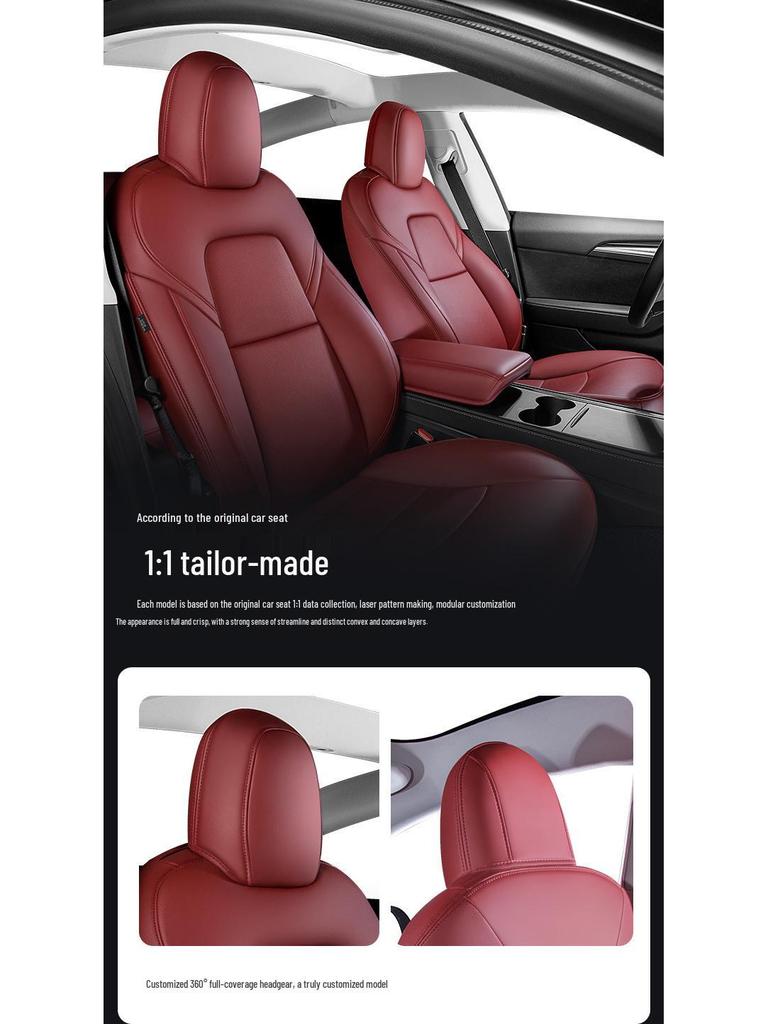 Чехол на сиденье из натуральной кожи для Tesla Model 3/Y