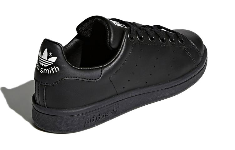 adidas Оригиналы STAN SMITH J Устойчивые к истиранию Низкие Детские скейтбордические кроссовки Черные Подростковые M20604