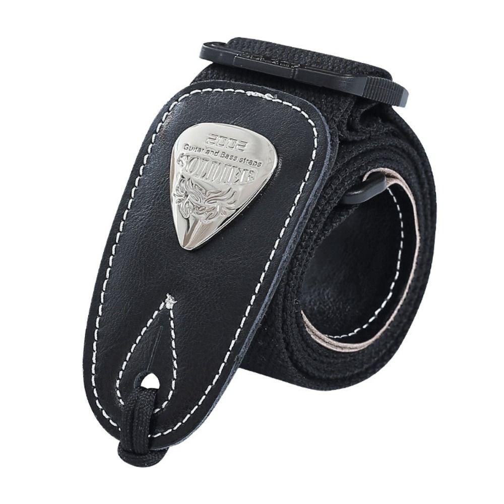 Adjustable Acoustic Guitar Belt Leather Ends Electric Bass Belt Guitar Strap Guitar Accessories