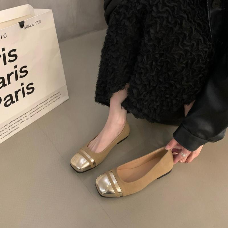 Модные женские туфли-лодочки на массивном каблуке с квадратным носком, слипоны, офисные туфли для леди, металлический средний каблук, туфли для платья