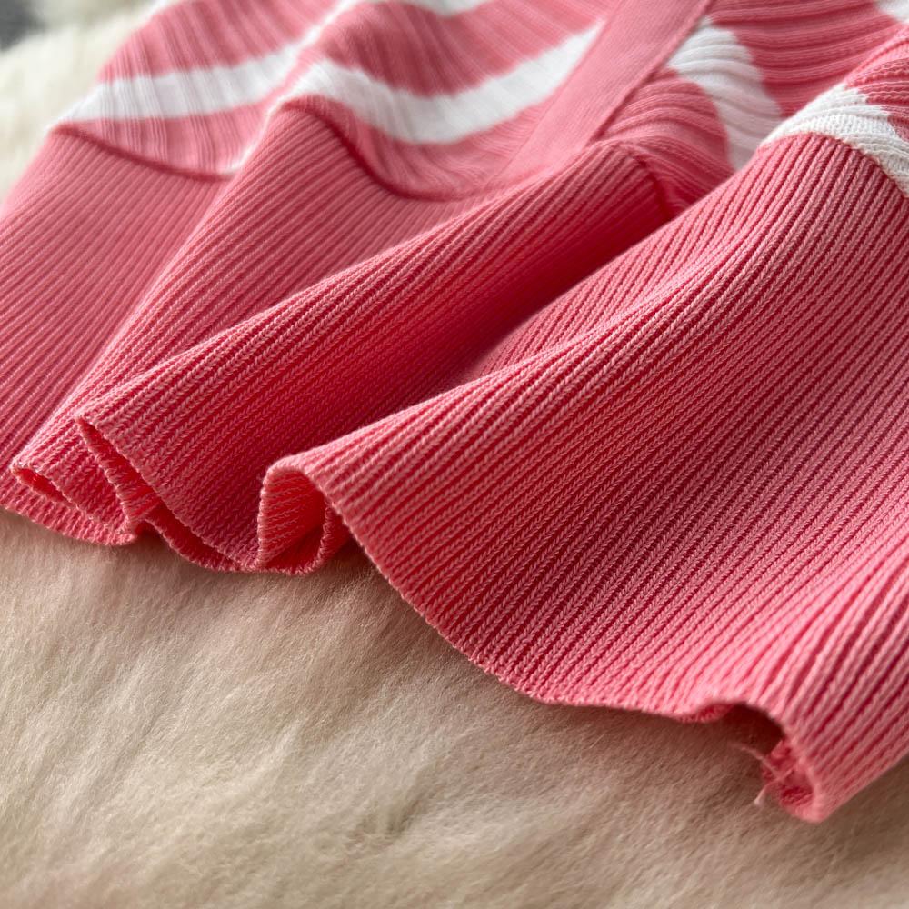 Топ-майка, костюм-двойка, женская летняя юбка средней длины с высокой талией, вязаная