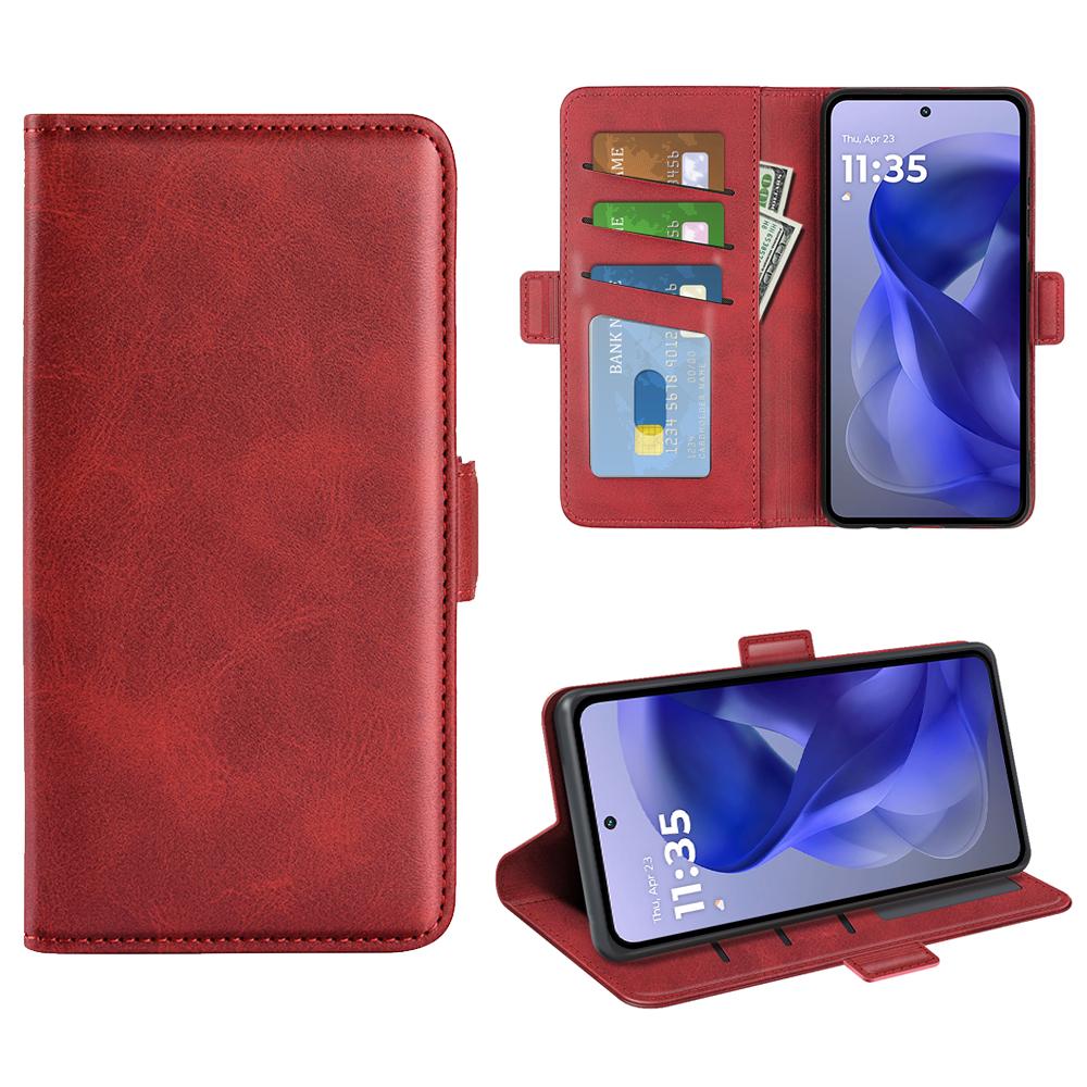 Для Motorola Moto G Power (2025) Чехол-кошелек из телячьей кожи с текстурой