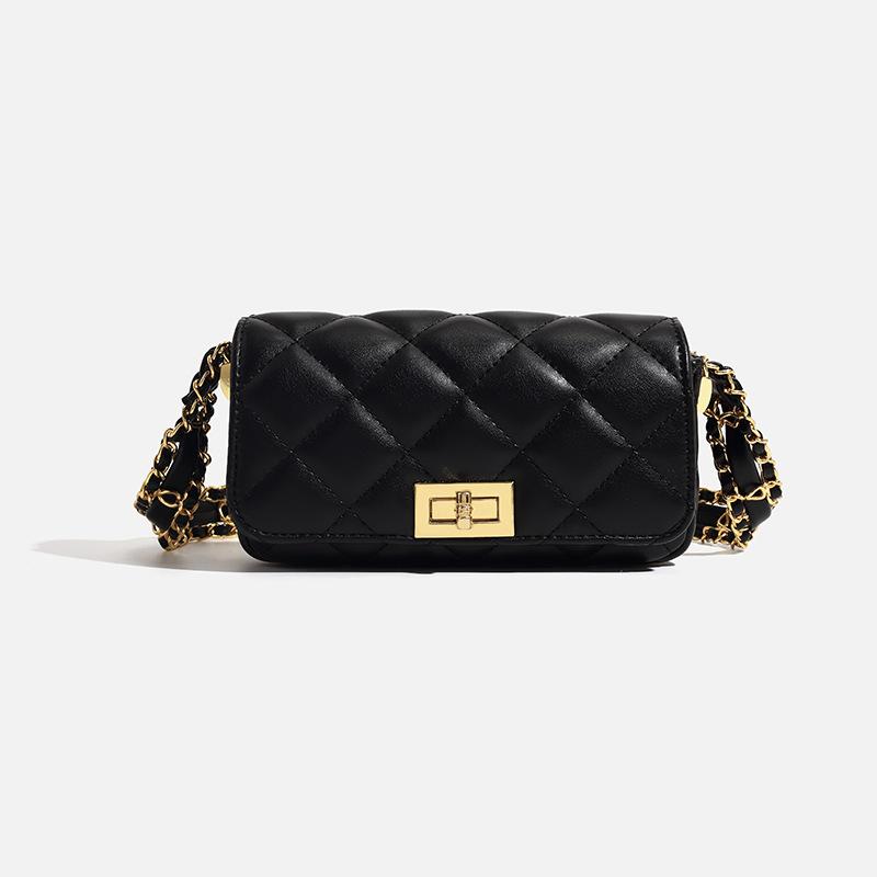 This year's popular diamond-pattern chain small bag for women is the new 2024 spring-summer versatile shoulder bag with a textured crossbody design