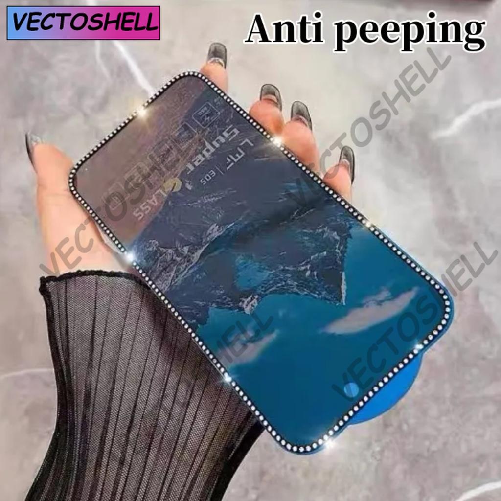 Новое закаленное стекло с алмазным покрытием для iPhone 16 15 14 13 12 11 Pro Max 3D стереоскопическое с алмазной инкрустацией Антишпионское матовое стекло X