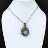 Abalone Shell Gemstone Чистая медная проволока Обернутая ювелирная подвеска ручной работы