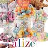 Пряжа для пальчикового вязания, Alize Puffy Color, набор из 4 клубков, детское одеяло-пинетки-амигуруми-шаль, мягкое, без шампуров-коврик, хобби, 100 гр 9 метров, нитки, своими руками