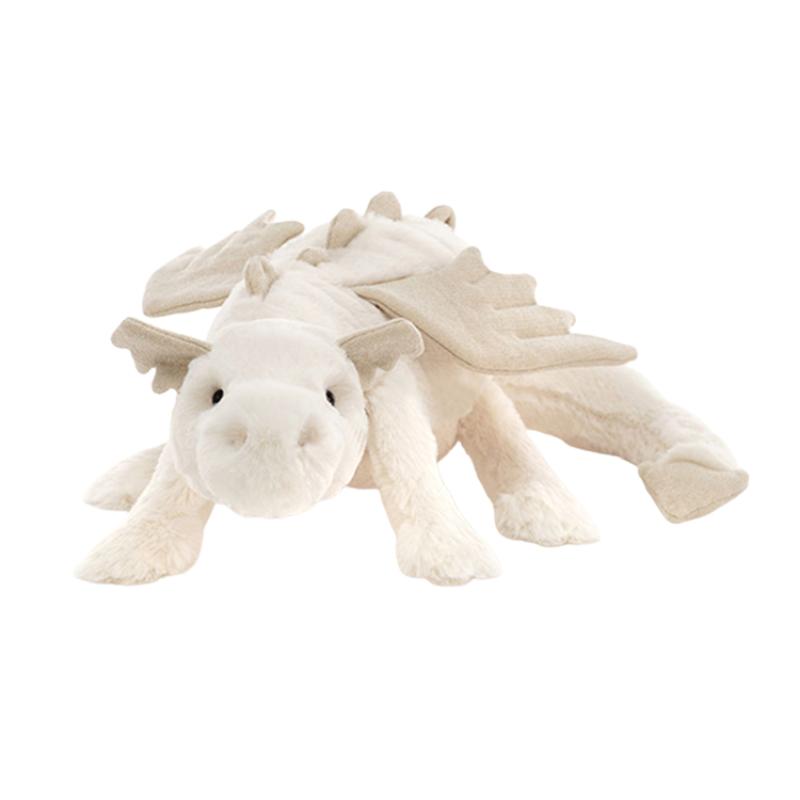 Jellycat Мифические Животные Снежный Дракон Забавная Белая Кукла Плюшевая Фигурка Высота 7см/12см/19см Длина 26см/50см/66см