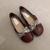 Vintage French Women Mary Jane Shoes Spring Round Toe Shallow Mouth Soft Sole Ballet Flats Elegant Casual Footwear